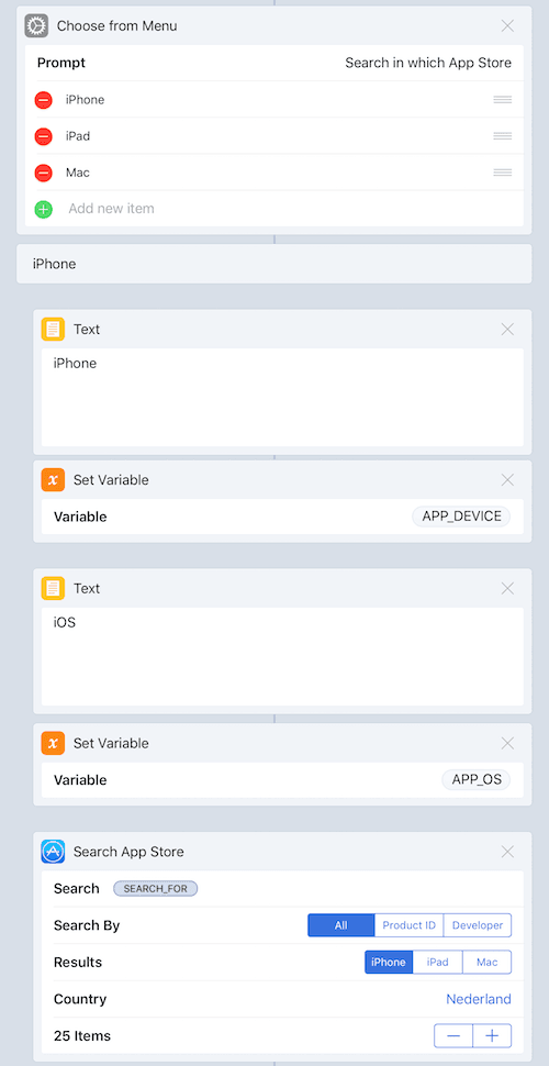 Flow for searching the App Store