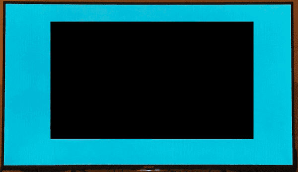 Black screen with a white border